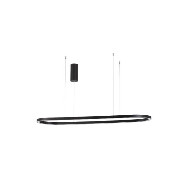 Nova Luce Cuppe - lampe suspendue - 120 x 35 x 200 cm - 58W LED dimmable incl - noir