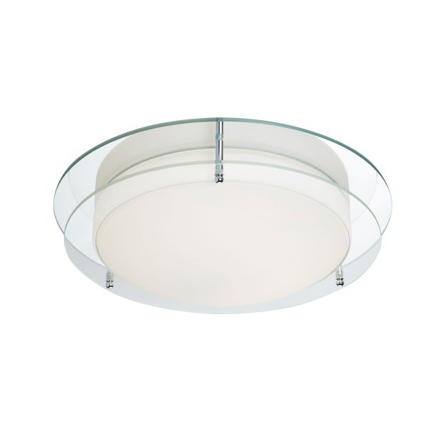 Searchlight Bathroom Flush - plafonnier de salle de bains - Ø 38 x 11 cm - 20W LED incl. - IP44 - chrome