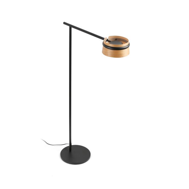 Faro Loop - lampadaire - 125 cm - 7W dimmable LED incl - noir et marron