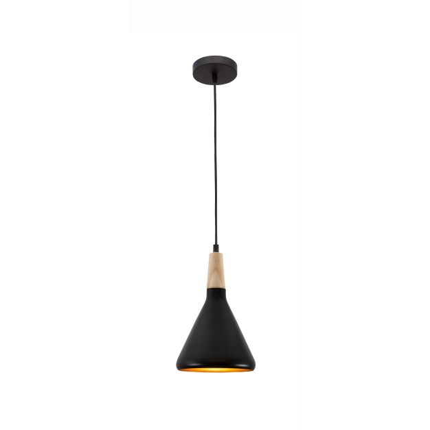 Nova Luce Juno - lampe suspendue - Ø 18 x 140 cm - noir et or