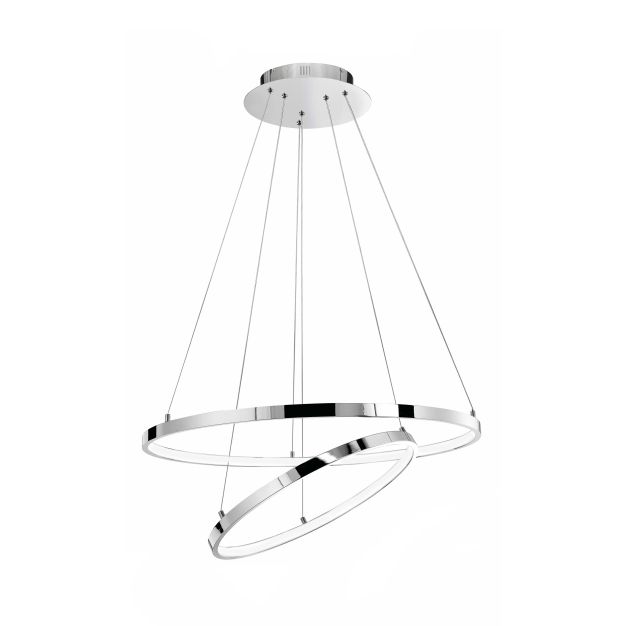 Nova Luce Aria - lampe suspendue - Ø 60 x 120 cm - 85W LED dimmable incl - chrome