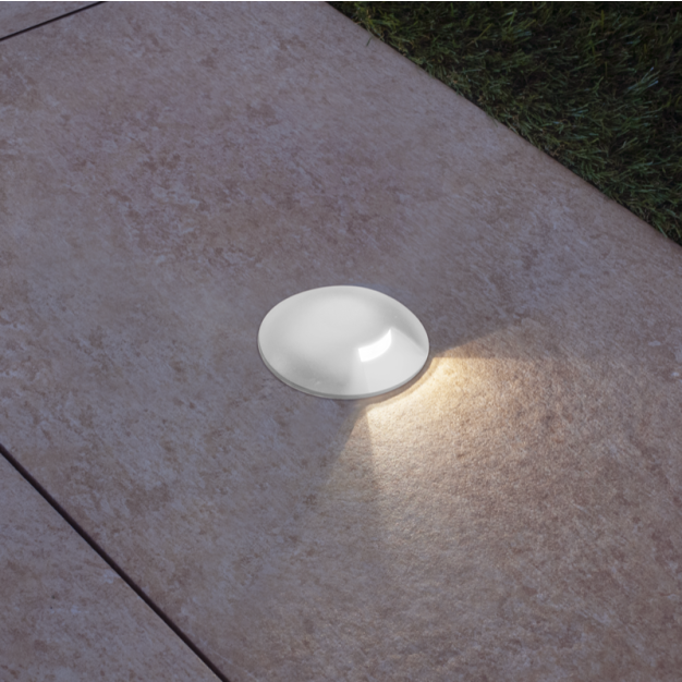 Century Italia Argo - spot au sol avec 1 fenêtre - Ø5,8 x 6,5 cm - 0,75W LED incl - 3000K - IP67 - blanc