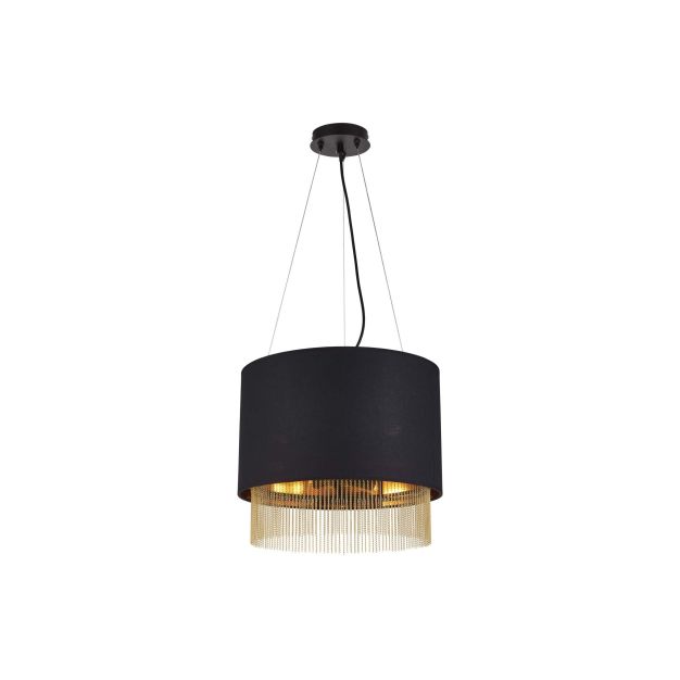 Searchlight Fringe - lampe suspendue - Ø 40 x 150 cm - noir