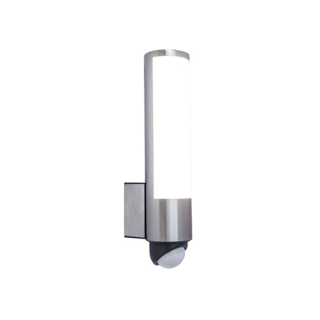 Lutec Leda - Applique d'extérieur avec détecteur - 7 x 11 x 34 cm - 15,5W LED incl. - IP44 - gris