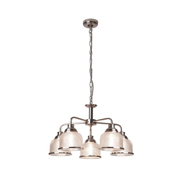 Searchlight Bistro II - lampe suspendue - Ø 58 x 88 cm - argent satiné