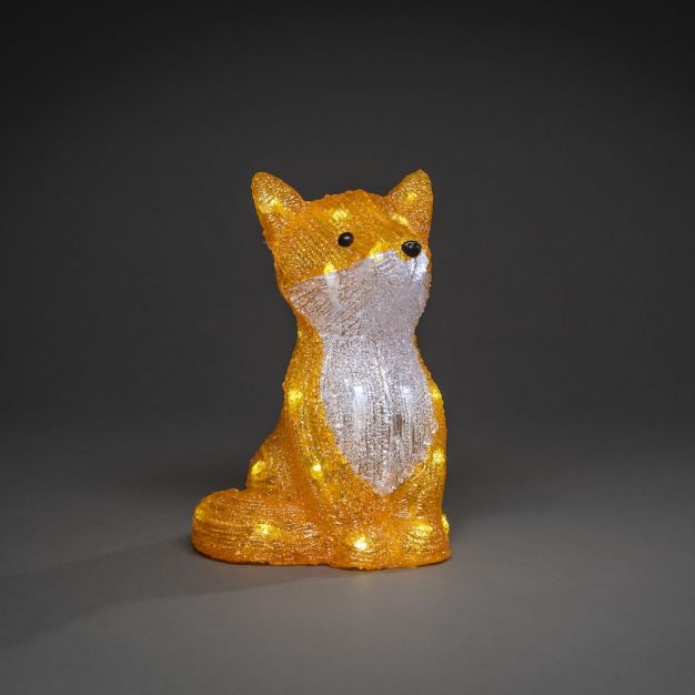 Konstsmide Lumières de Noël - renard - 19 x 17 x 27 cm - IP44 - orange et blanc