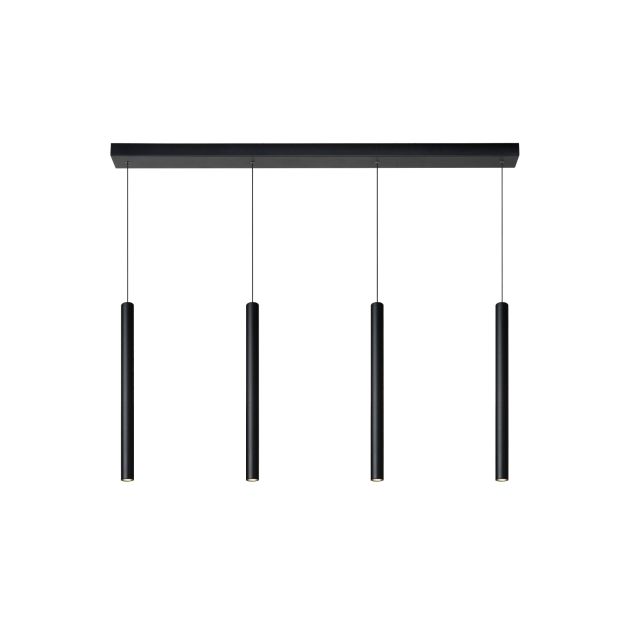 Lucide Lorenz - lampe suspendue - 120 x 4 x 180 cm - 4 x 4W LED dimmable incl - noir