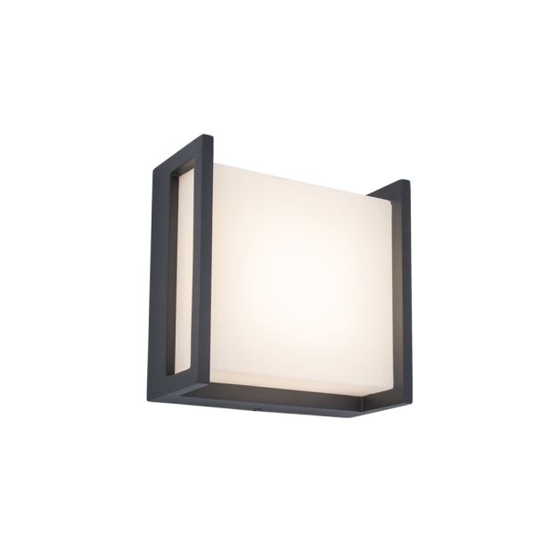 Lutec Qubo - Applique d'extérieur - 14 x 7,2 x 14 cm - 9,5W LED incl - IP54 - gris foncé