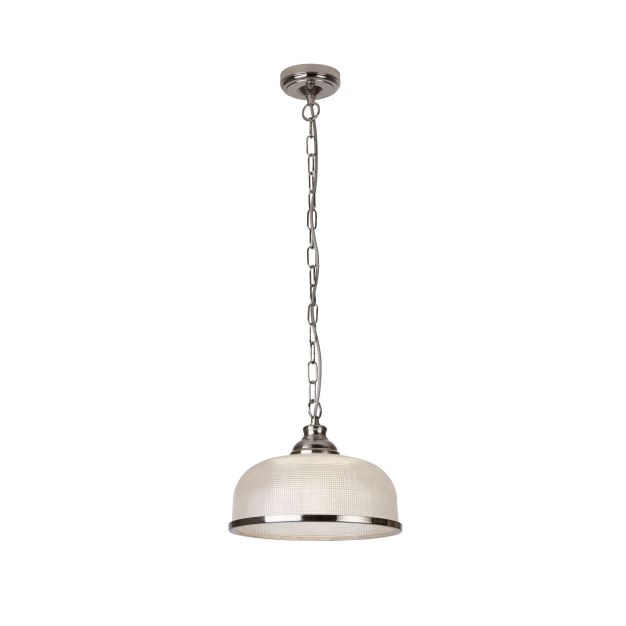 Searchlight Bistro II - lampe suspendue - Ø 27 x 77 cm - argent satiné