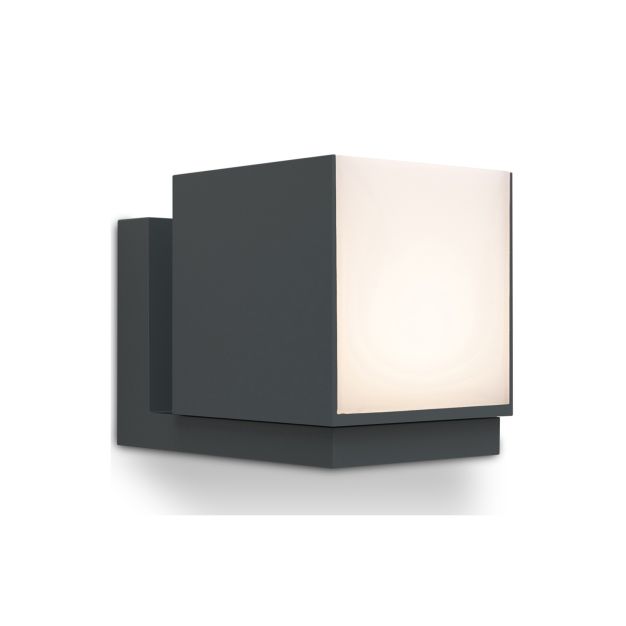 Lutec Cuba - applique murale d'extérieur - 10 x 14,8 x 11,6 cm - 12,2W LED incl. - IP54 - gris foncé