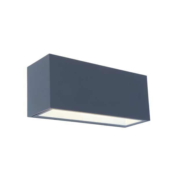 Lutec Gemini - applique murale extérieure - 30 x 12 x 10 cm - 46W LED incl. - IP54 - gris foncé