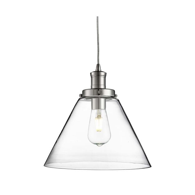 Searchlight Pyramid - lampe suspendue - Ø 29 x 100 cm - transparent et chromé