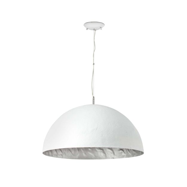 Faro Magma - lampe suspendue - Ø 70 x 32,5 cm - blanc et argent