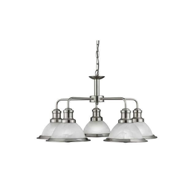 Searchlight Bistro - lampe suspendue - Ø 63 x 88 cm - argent satiné