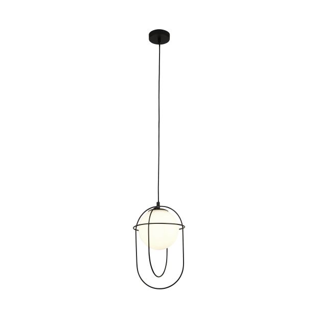 Searchlight Axis - lampe suspendue - Ø 23 x 133,5 cm - noir et blanc opale