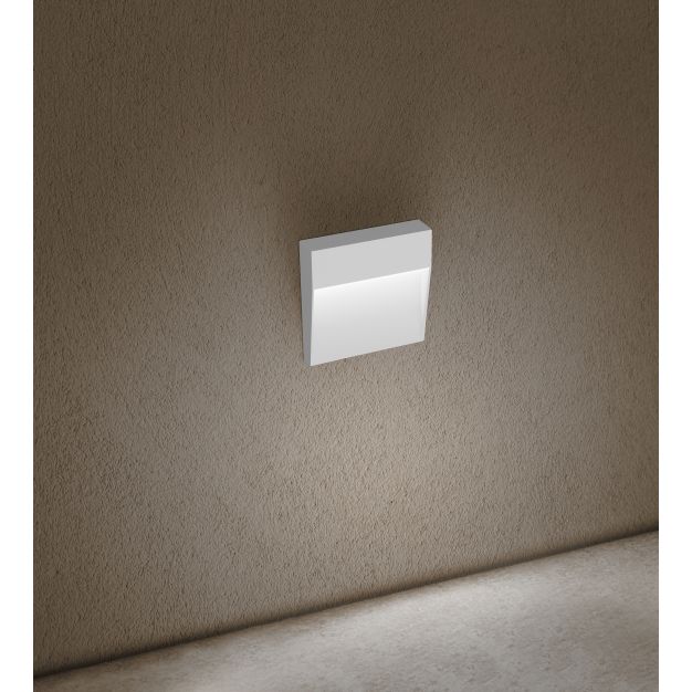 Century Italia Paseo - applique murale extérieure - 10,5 x 10,5 x 2,4 cm - 4W LED incl. - IP54 - blanc