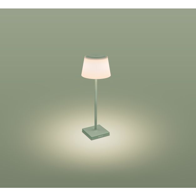 Century Italia Margò - lampe de table d'extérieur rechargeable - Ø 13 x 38 cm - 4W dimmable LED incl - IP54 - vert