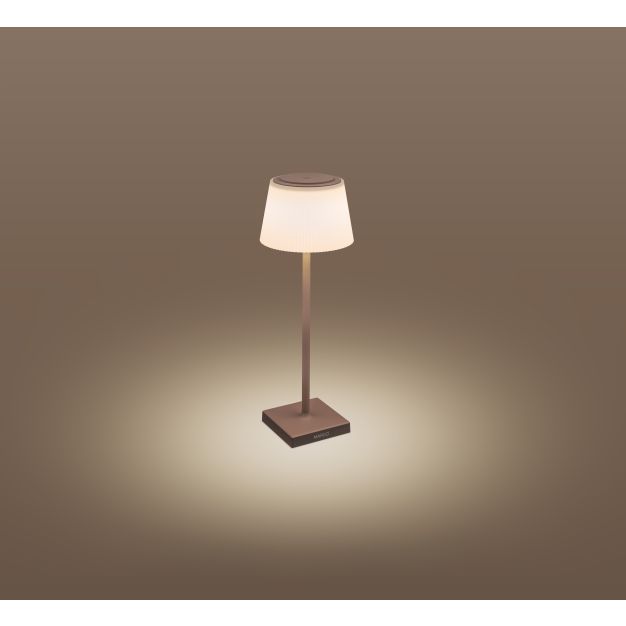 Century Italia Margò - lampe de table d'extérieur rechargeable - Ø 13 x 38 cm - 4W dimmable LED incl - IP54 - corten