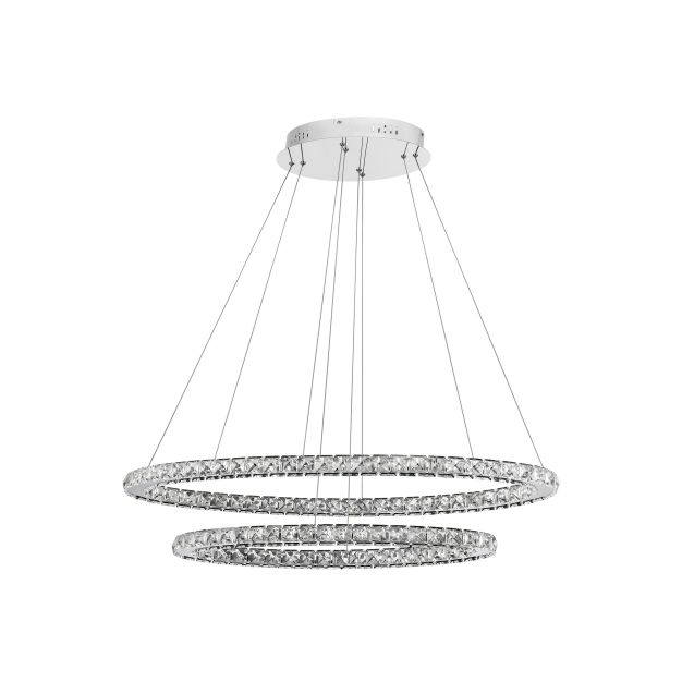 Nova Luce Celine - lampe suspendue - 85 x 42 x 120 cm - 52W LED incl. - chrome