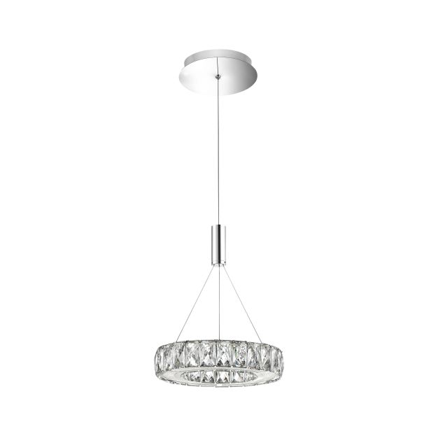 Nova Luce Corona - lampe suspendue - Ø 27 x 100 cm - 12W LED incl. - chrome