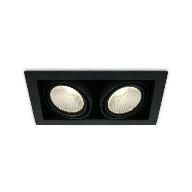 ONE Light COB Box Type Shop - spot à encastrer - 350 x 185 mm, 320 x 160 mm taille d'encastrement - 2 x 30W LED incl. - noir - couleur de lumière blanc chaud