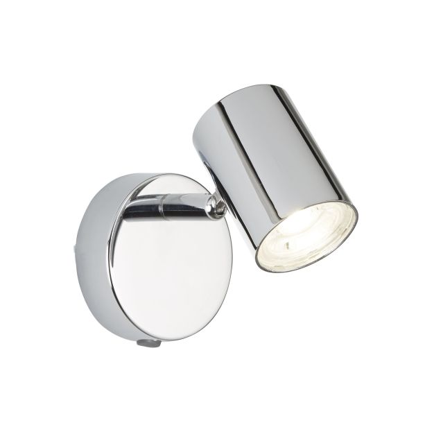 Searchlight Rollo - spot mural avec interrupteur - 9 x 8,5 cm - 4W LED dimmable incl - chrome