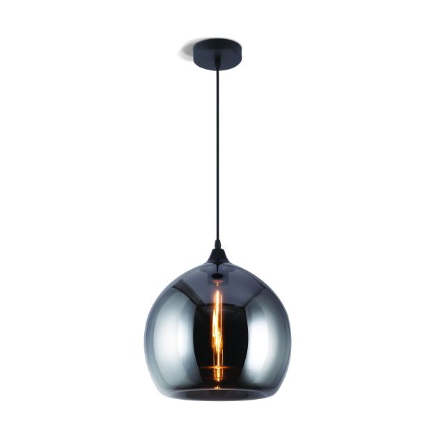 ONE Light Glass Range - lampe suspendue - Ø 30 x 147 cm - chrome foncé