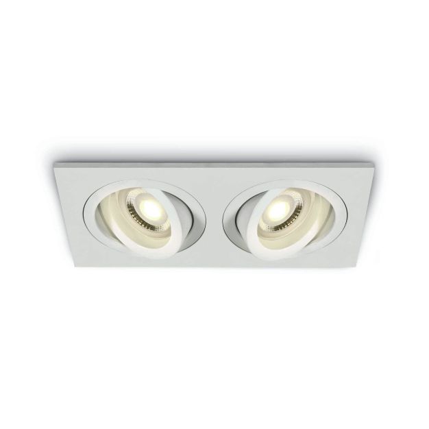 ONE Light Dual Ring GU10 Range - spot encastrable - 176 x 94 mm, 162 x 82 mm encastrable - blanc