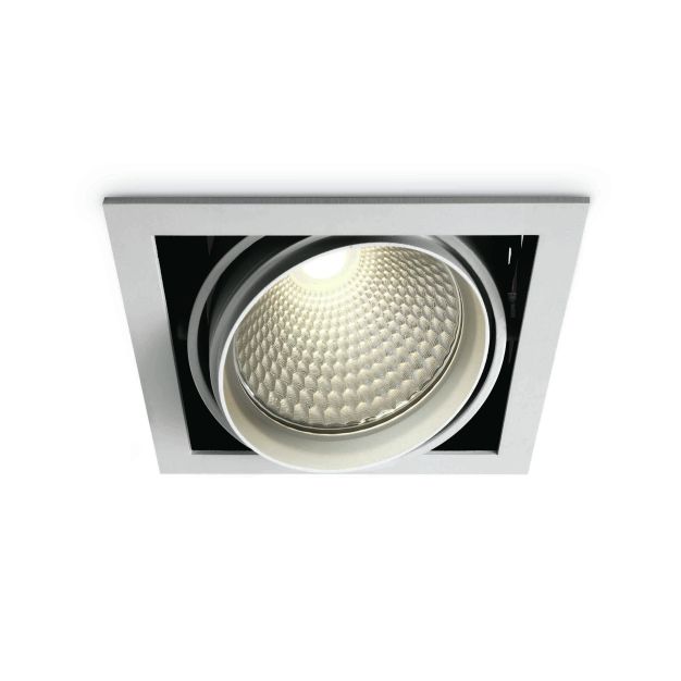 ONE Light COB Square Downlights - spot encastré - 188 x 188 mm, 170 x 170 mm taille d'encastrement - 40W LED incl. - blanc - couleur de lumière blanc chaud