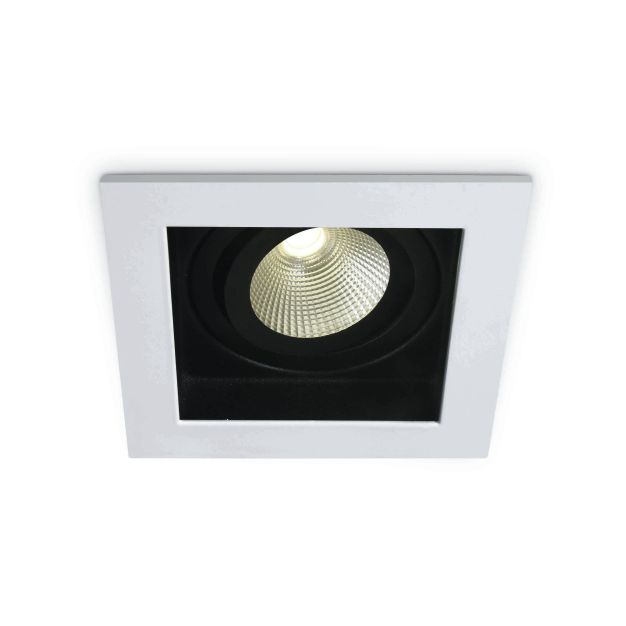 ONE Light COB Shop & Hotel - spot encastré - 100 x 100 mm, 90 x 90 mm encastré -12W dimmable LED incl - blanc - 3000K