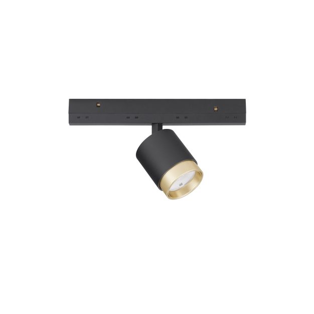 Nova Luce Ultra Slim - spot sur rail - faisceau réglable de 15 à 36 degrés - Ø 4,5 cm - 5W DALI dimmable LED incl. - noir et or