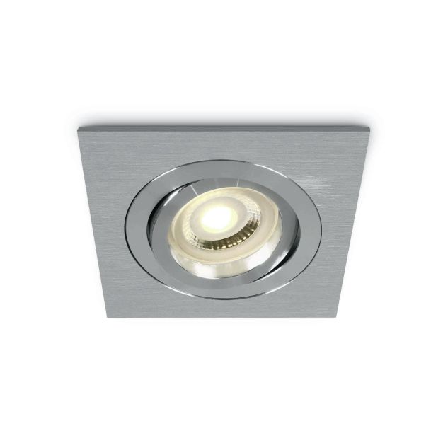 ONE Light Dual Ring GU10 - spot encastrable - 94 x 94 mm, Ø 80 mm encastrable - aluminium