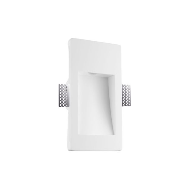 Nova Luce Eurona - applique encastrée - 16,5 x 8 cm - 1W LED incl. - crépi blanc