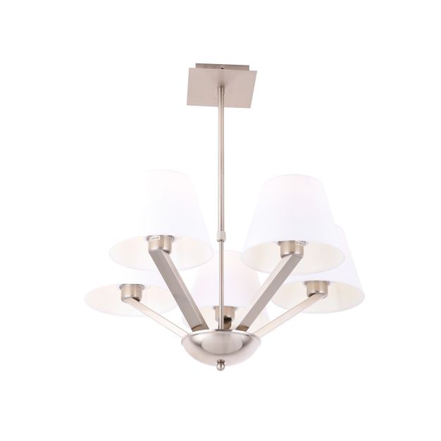 Maxlight Orlando - lampe suspendue - Ø 62 x 48 cm - blanc et métal brossé