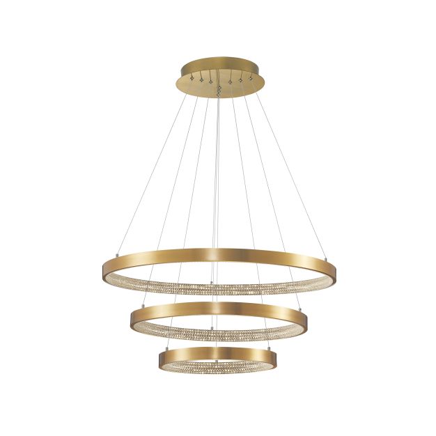 Nova Luce Preston - lampe suspendue - Ø 80 x 150 cm - 112W dimmable LED incl - antique gold brass