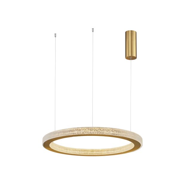 Nova Luce Fiore - lampe suspendue - Ø 60 x 120 cm - 60W dimmable LED incl - antique gold brass