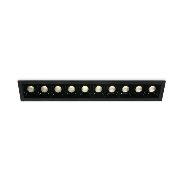 ONE Light Shop Square Boxes - spot encastré - 281 x 45 mm, 272 x 36 mm taille d'encastrement - 10 x 2W LED dimmable incl. - noir