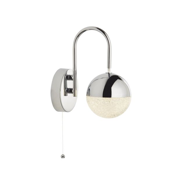 Searchlight Marbles - applique murale avec interrupteur à tirette - 10 x 20 cm - 5W LED dimmable incl - chrome