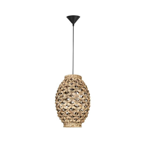 Nova Luce Griffin - lampe suspendue - Ø 24,5 x 215 cm - brun clair