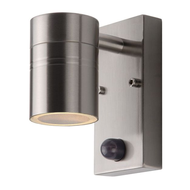 Lucide Arne 1 - Applique d'extérieur avec détecteur de mouvement - 6,3 x 12 x 16,3 cm - 5W LED incl. - IP44 - chrome satiné