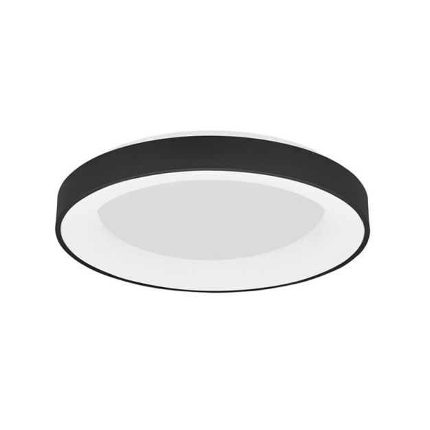 Nova Luce Rando Smart - plafonnier - Ø 60 x 9 cm - 50W LED dimmable incl. - Tuya - noir sable