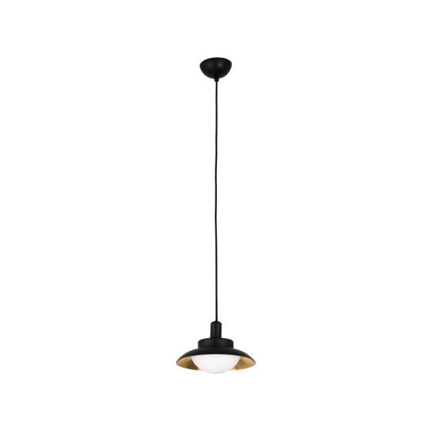 Faro Side - lampe suspendue - Ø 20 cm - noir et cuivre