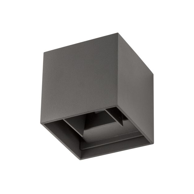 Nova Luce Como - Applique d'extérieur - 11,2 x 11,2 x 11,2 cm - 2 x 3W LED incl. - IP54 - gris foncé