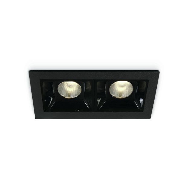 ONE Light Shop Square Boxes - spot encastré - 75 x 45 mm, 66 x 36 mm taille d'encastrement - 2 x 2W LED dimmable incl. - noir