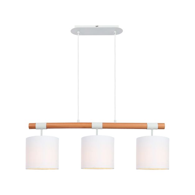 Brilliant Eloi - lampe suspendue - 80 x 18 x 97,5 cm - blanc et marron