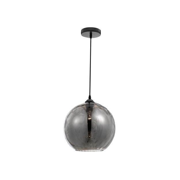 Nova Luce Jerardo - lampe suspendue - Ø 30 x 140 cm - verre fumé