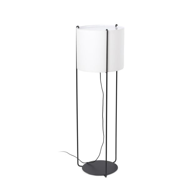 Faro Drum - lampadaire - 120 cm - noir et beige