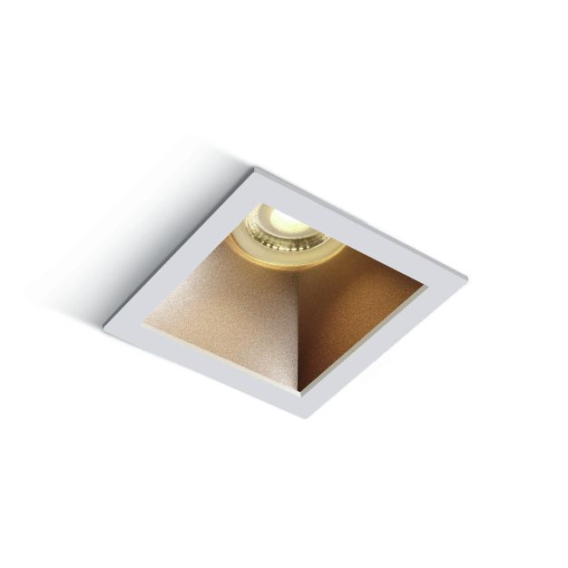 ONE Light Chill Out - spot encastré - 84 x 84 mm, 76 x 76 mm format encastré - blanc et laiton