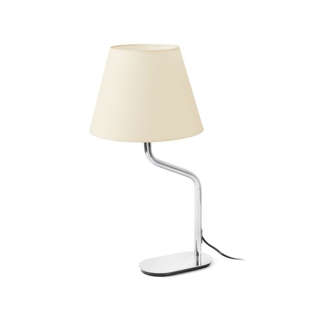 Faro Eterna - lampe à poser - 27 x 22 x 56 cm - chrome et beige