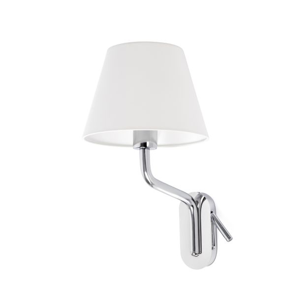 Faro Eterna Left - applique murale - 21,5 x 20 x 16 cm - 1W LED incl. - blanc et chrome